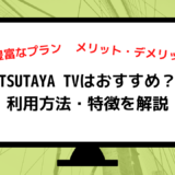TSUTAYA TVはおすすめ？利用方法・メリットデメリットを解説